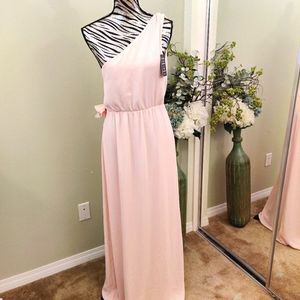 NWT WAYF one shoulder long dress